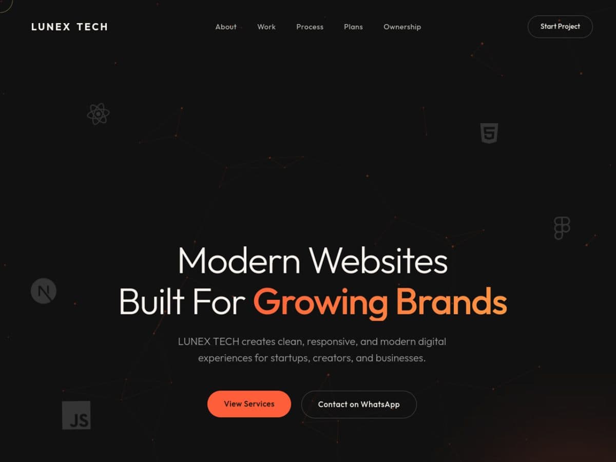 Lunex Tech website preview